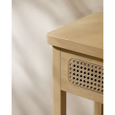 Songmics Wska konsola z rattanowymi szufladami
