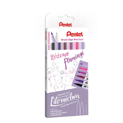 Pentel Zestaw do liternictwa Brush SESW30-ST6RFPL 6 kolor�w