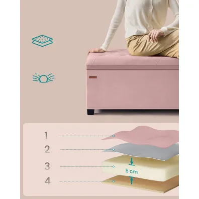Songmics Pufa z awk na buty 2 w 1 pastelowy r 103 l