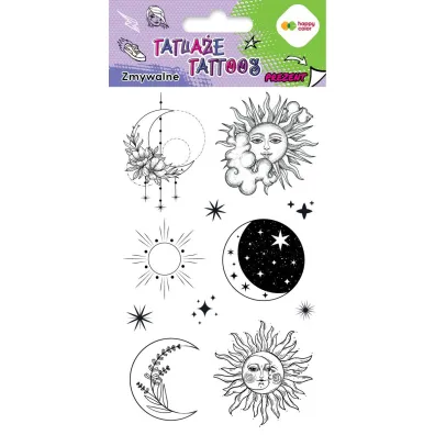 Tatua�e zmywalne SUN AND MOON HAPPY COLOR 100x200 mm
