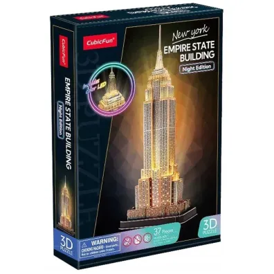 Puzzle 3D 37 el. Empire State Building (wersja nocna) Cubic Fun