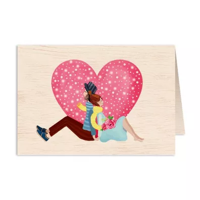 Cozywood Karnet drewniany C6 + koperta �lub Para M�oda serc