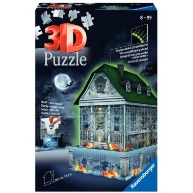 Puzzle 3D 216 el. Nawiedzony dom wieccy w ciemnoci Ravensburger