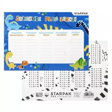 Starpak Plan lekcji z tabliczk mnoenia Dino 25 szt.