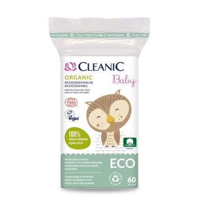Cleanic Baby Płatki bawełniane kosmetyczne dla niemowląt Organic 60 szt.