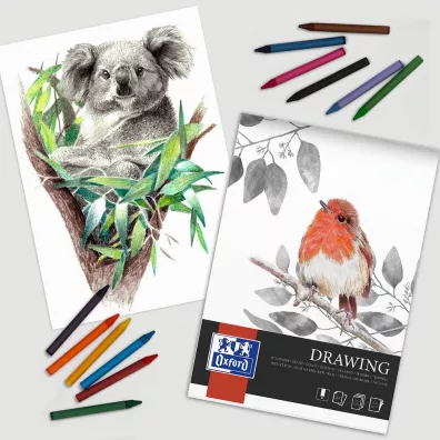 Oxford Blok artystyczny rysunkowy A3 klejony bia�y g�adka 40 kartek