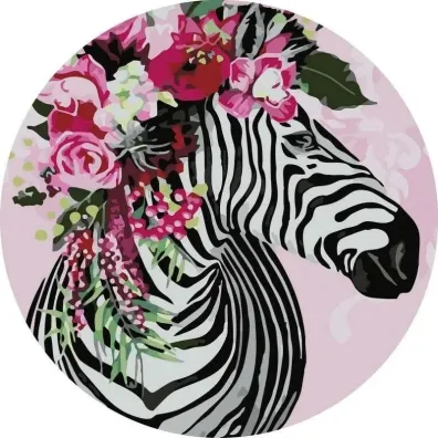 Twoje Hobby Malowanie po numerach okr�g�e - Fantastyczna zebra 40cm