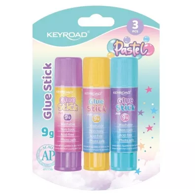 Keyroad Klej w sztyfcie Pastel PVP 3 x 9 g