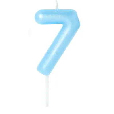 �wieczka na tort - cyferka Candy 7 niebieska 6cm