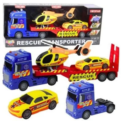 Zestaw ratowniczy ci�ar�wka helikopter samoch�d LeanToys