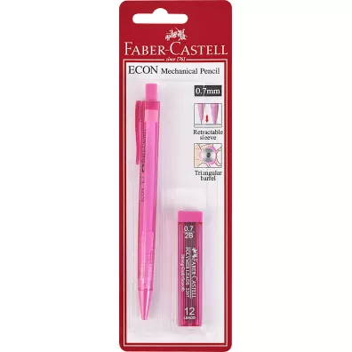 Faber-Castell O��wek automatyczny economy 0.7 mm + wk�ady r�owy blister 0.7mm