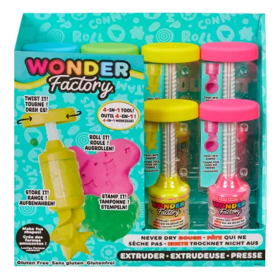 Wonder Factory Never Dry Dough Extruder - Pink Mga Entertainment