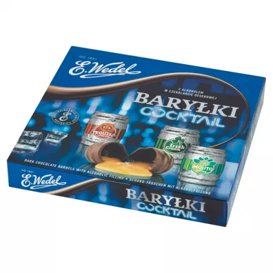 E.Wedel Cocktail Bary�ki z alkoholem w czekoladzie deserowej 200 g