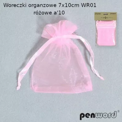 Penword Woreczki organzowe r�owe 7x10cm