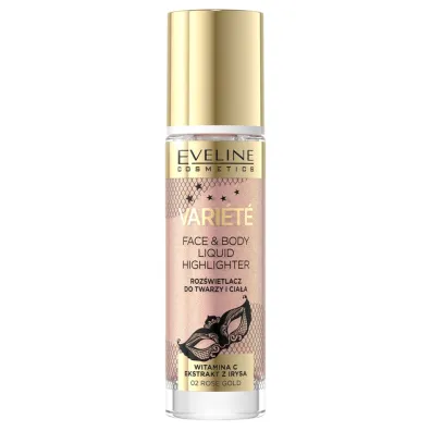 Eveline Cosmetics Variete Liquid P�ynny roz�wietlacz do twarzy i cia�a 02 Rose Gold 30 ml