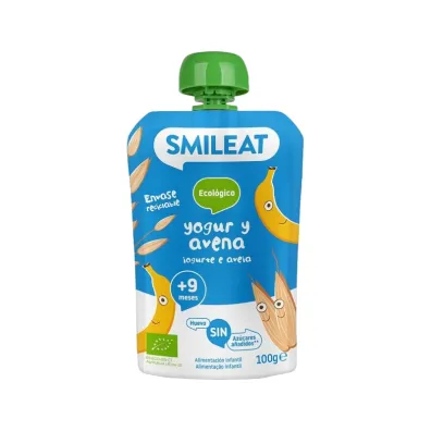 Smileat Mus z ekologicznymi p�atkami owsianymi i jogurtem po 9 miesi�cu 100 g Bio