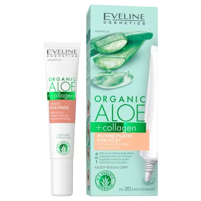 Eveline Cosmetics Organic Aloe+Collagen pynne patki pod oczy 20 ml