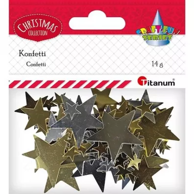 Titanum Konfetti Gwiazdki z�ote, srebrne 14g