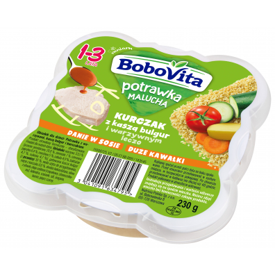BoboVita Potrawka malucha Kurczak z kasz bulgur i warzywnym leczo 1-3 lata 230 g