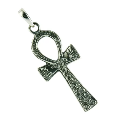 Sotis Krzy� Ankh z hieroglifami, oksydowany Ag925, 5,2g