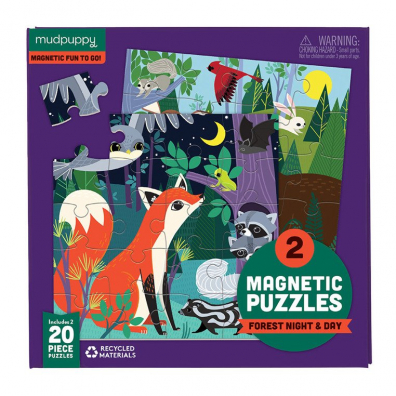 Puzzle magnetyczne Noc i dzie w lesie 4+ Mudpuppy