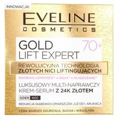 Eveline Cosmetics Gold Lift Expert 70+ Krem-serum do twarzy multi-naprawczy na dzie� i noc 50 ml