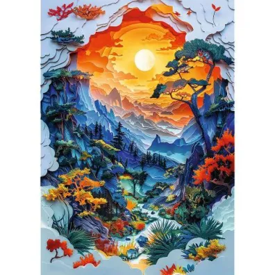 Puzzle z efektem 3D 1000 el. Paper Art: Dolina Trefl