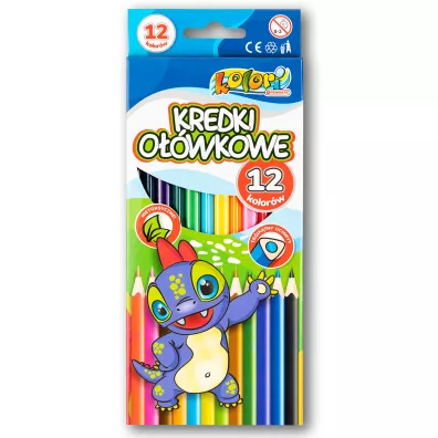 Penmate Kolori Kredki owkowe trjktne Dino 12 szt.