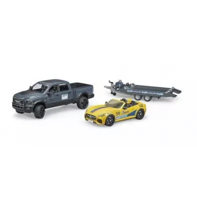 Auto Dodge RAM 2500 Power Wagon z lawet i autem Bruder