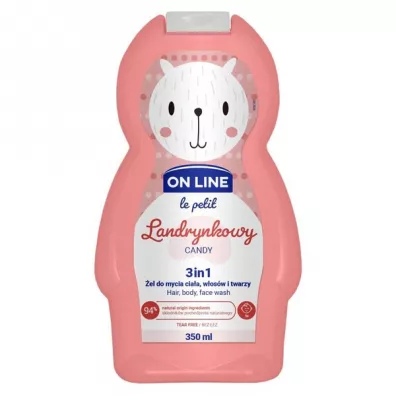 On Line Le Petit �el do mycia cia�a, w�os�w i twarzy 3w1 dla dzieci Landrynkowy 350 ml