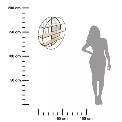 Atmosphera Metalowa pka cienna z lustrem Zina