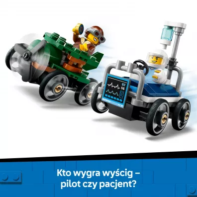 LEGO City Zestaw wy�cig�wek: samolot kontra ��ko szpitalne 60459