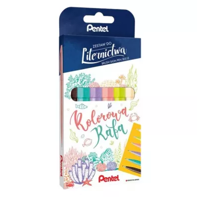 Pentel Zestaw do liternictwa Kolorowa rafa