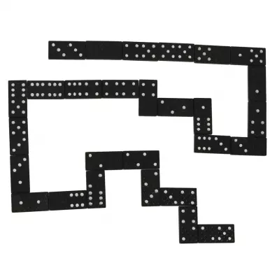 Domino drewniane gra rodzinna edukacyjna z etui klocki z drewna do gry