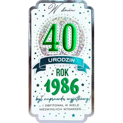 Kukartka Karnet Urodziny 40