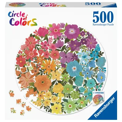 Puzzle okr�g�e 500 el. Circle of Colors. Paleta kolor�w. Kwiaty Ravensburger