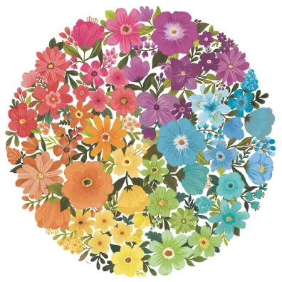 Puzzle okr�g�e 500 el. Circle of Colors. Paleta kolor�w. Kwiaty Ravensburger