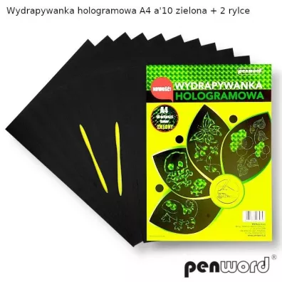 Penword Wydrapywanka A4 Holograf 427475 zielona