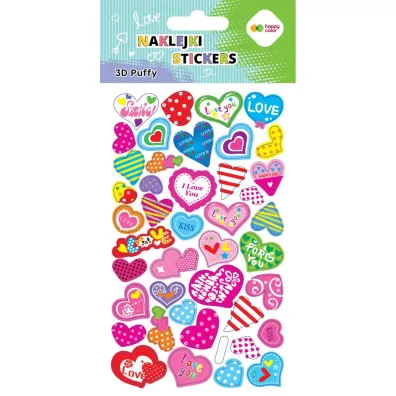Happy Color Naklejki 3D PUFFY-Hearts 10x20cm