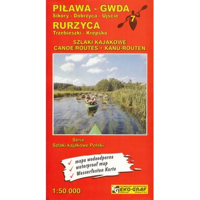 Mapa kajakowa Piława-Gwda Rurzyca 1:50 000