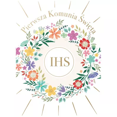 Karnet B6 z kieszonk� Komunia - Kwiaty