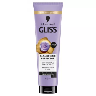 Gliss Blonde Hair Perfector 2-in-1 Purple Repair Mask fioletowa maska do wosw blond 2w1 150 ml