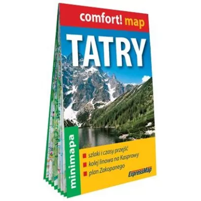 Tatry mapa turystyczna 1:80 000 + Zakopane plan miasta 1:20 000 laminat mini 2024