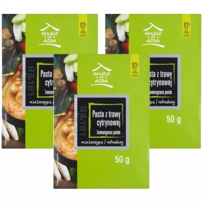 House of Asia Pasta Trawa cytrynowa Zestaw 3 x 50 g