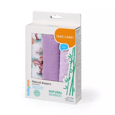 Babyono Naturalne pieluszki z wkien bambusa fioletowe Natural Bamboo