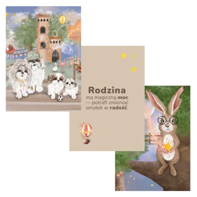 Zestaw Plakat�w A4 Rodzina 3 sztuki 332x216 mm