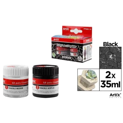 Artix Farba akrylowa czarna + �rodek do sp�ka� 2x35ml