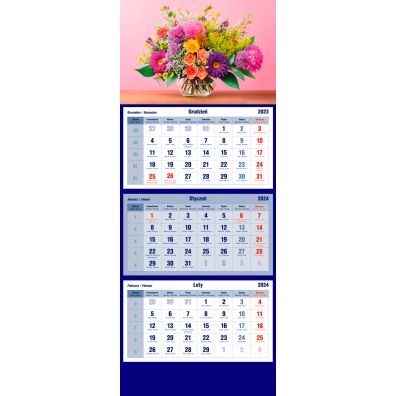 Kalendarz trójdzielny 2023 Bukiet