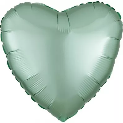 Amscan Balon foliowy Lustre Mint Green serce luzem 43cm