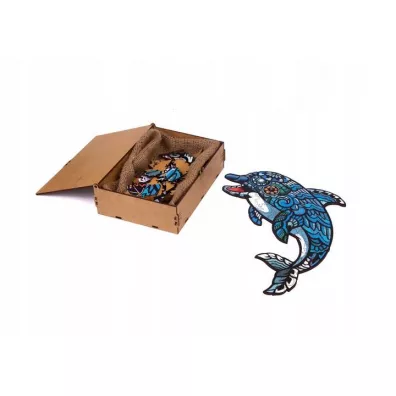 Puzzle drewniane eko 84 el. Delfin A4 PuzzleOK